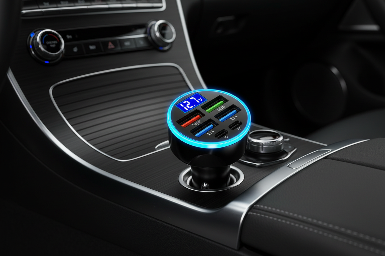 Chargeur 250W dans voiture moderne